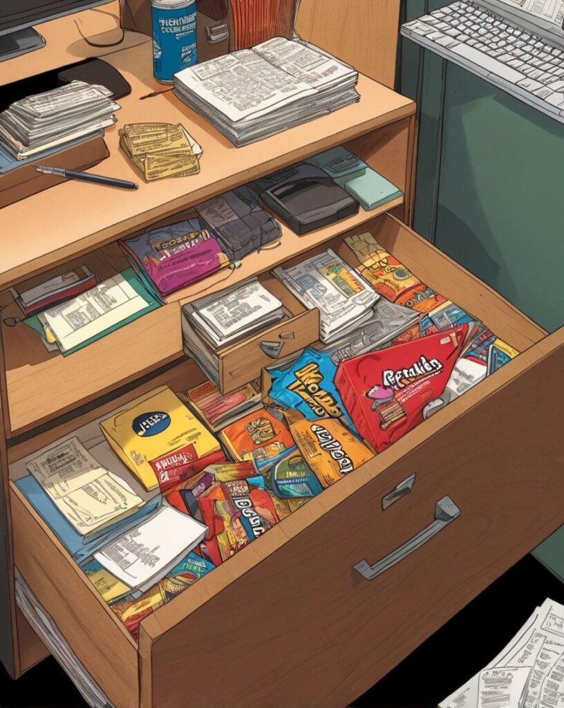 A “Secret” Snack Drawer Full of Contraband