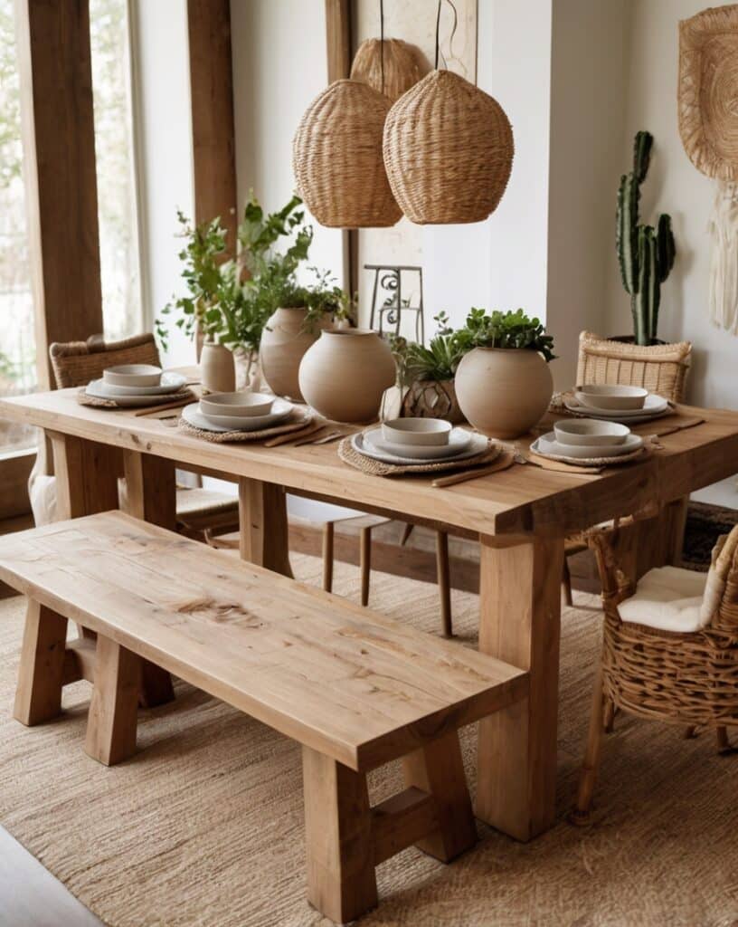 Chunky Wood Dining Table