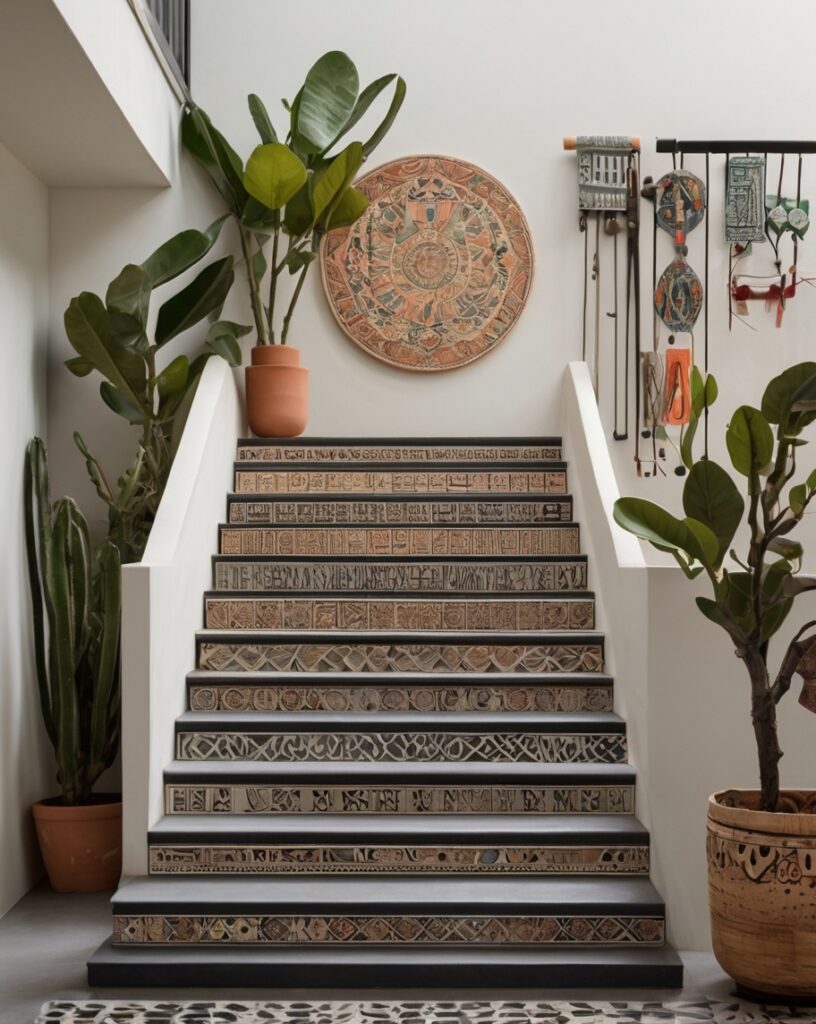 Concrete Stairs with Hand-Painted Risers (2)