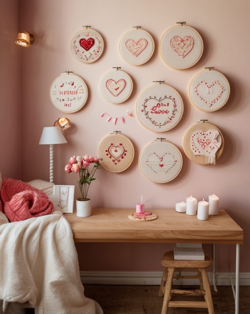 Cross-Stitch Heart Hoops