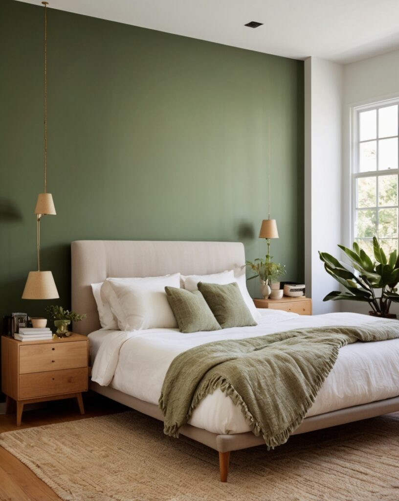 Earthy Green Accent Wall