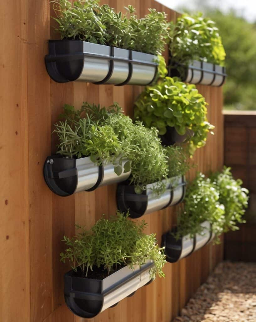Fence-Mounted Herb Garden