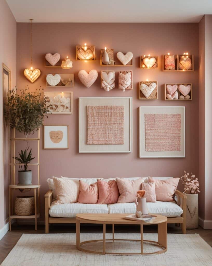Framed Fabric Hearts