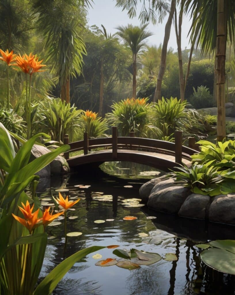 Koi Pond with Tropical Margins