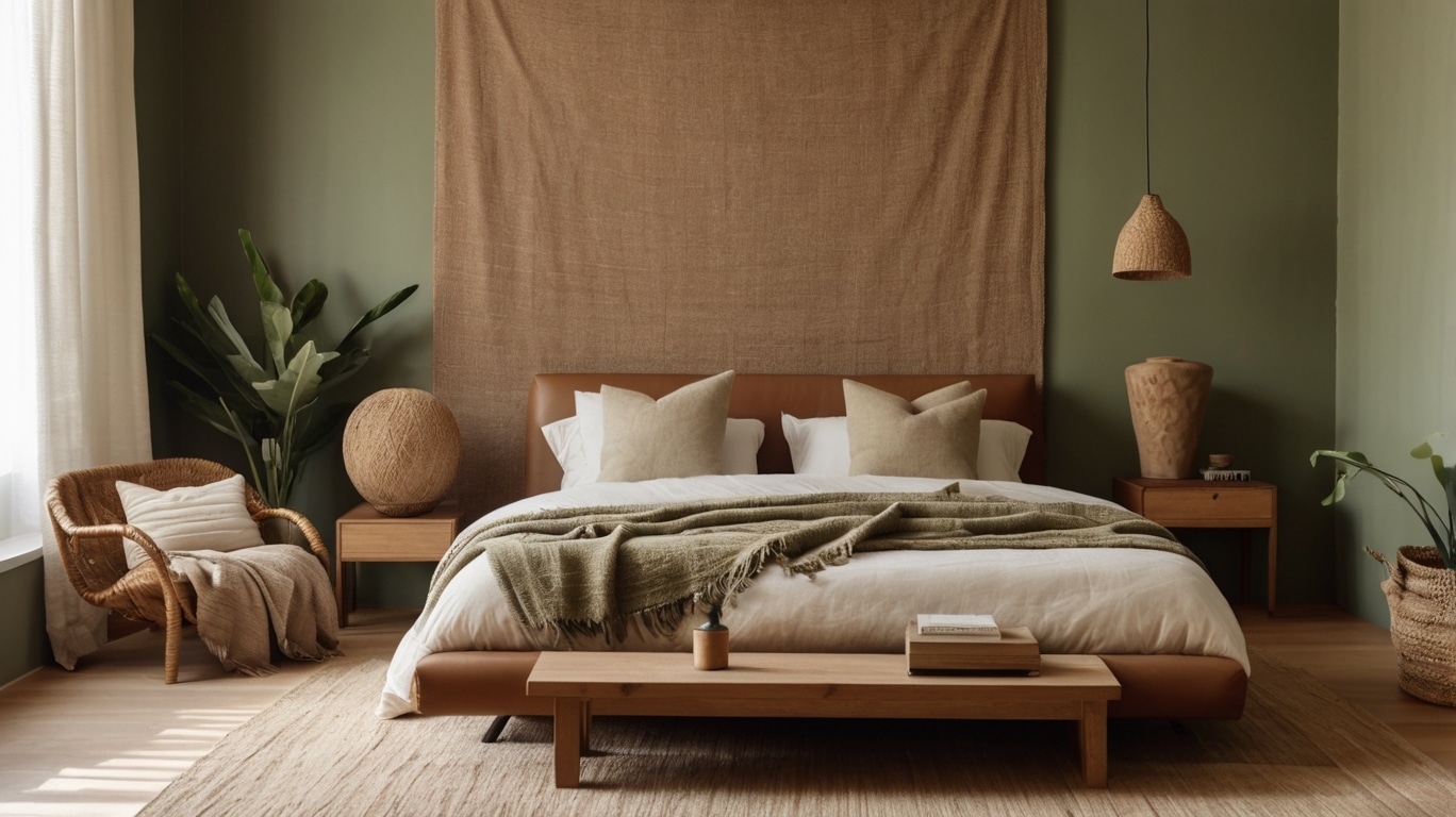 Earthy Green and Neutral Bedroom Ideas