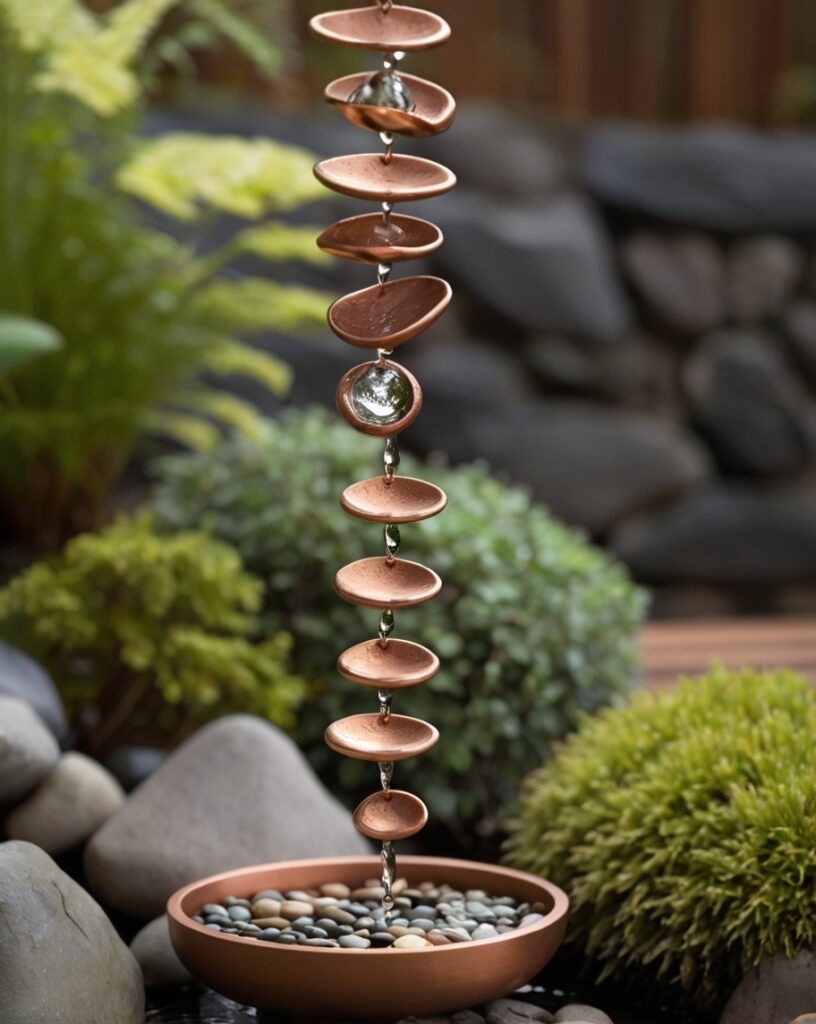 Rain Chains With a Splash Landing Pad