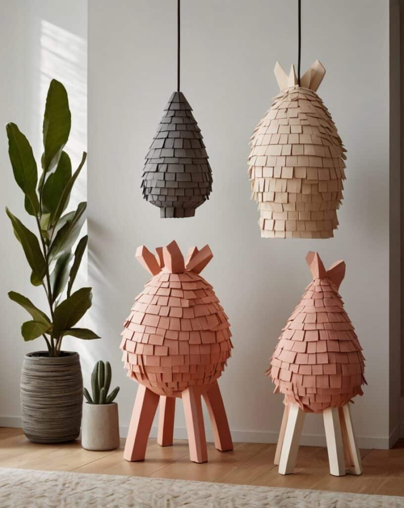 Minimalistic Piñata Sculptures