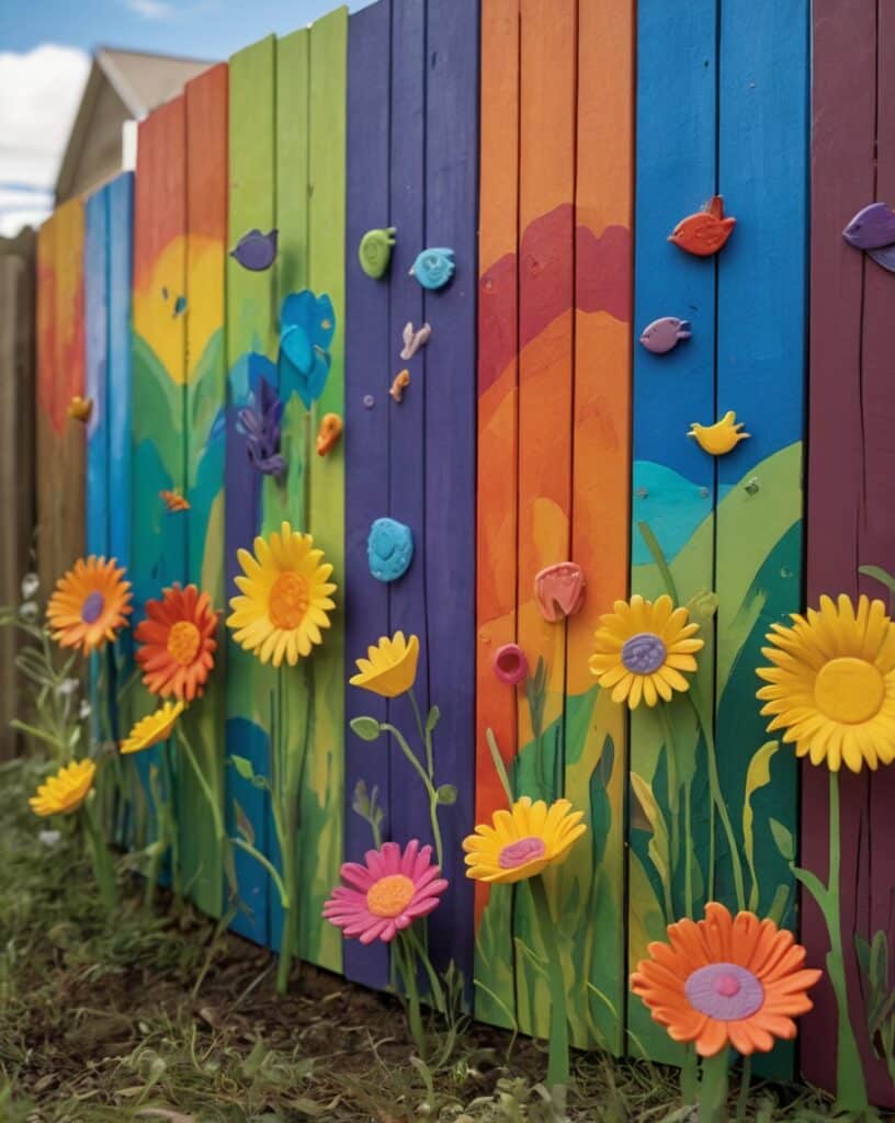 Painted Fence Mural Wall