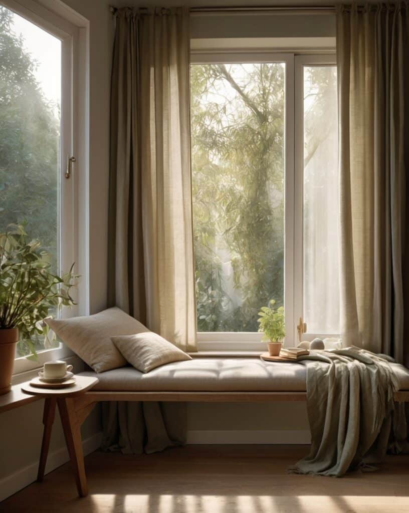 Pale Sage Curtains that Move with the Wind