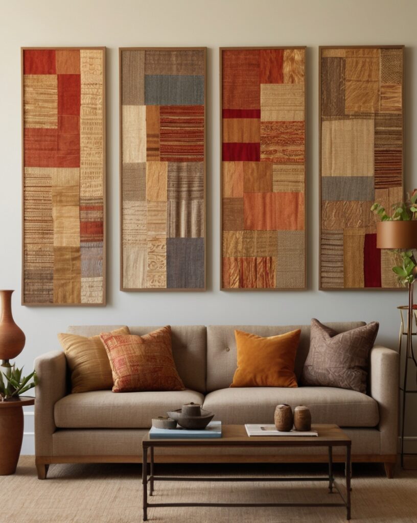 Textile Collage or Fabric Swatch Grid