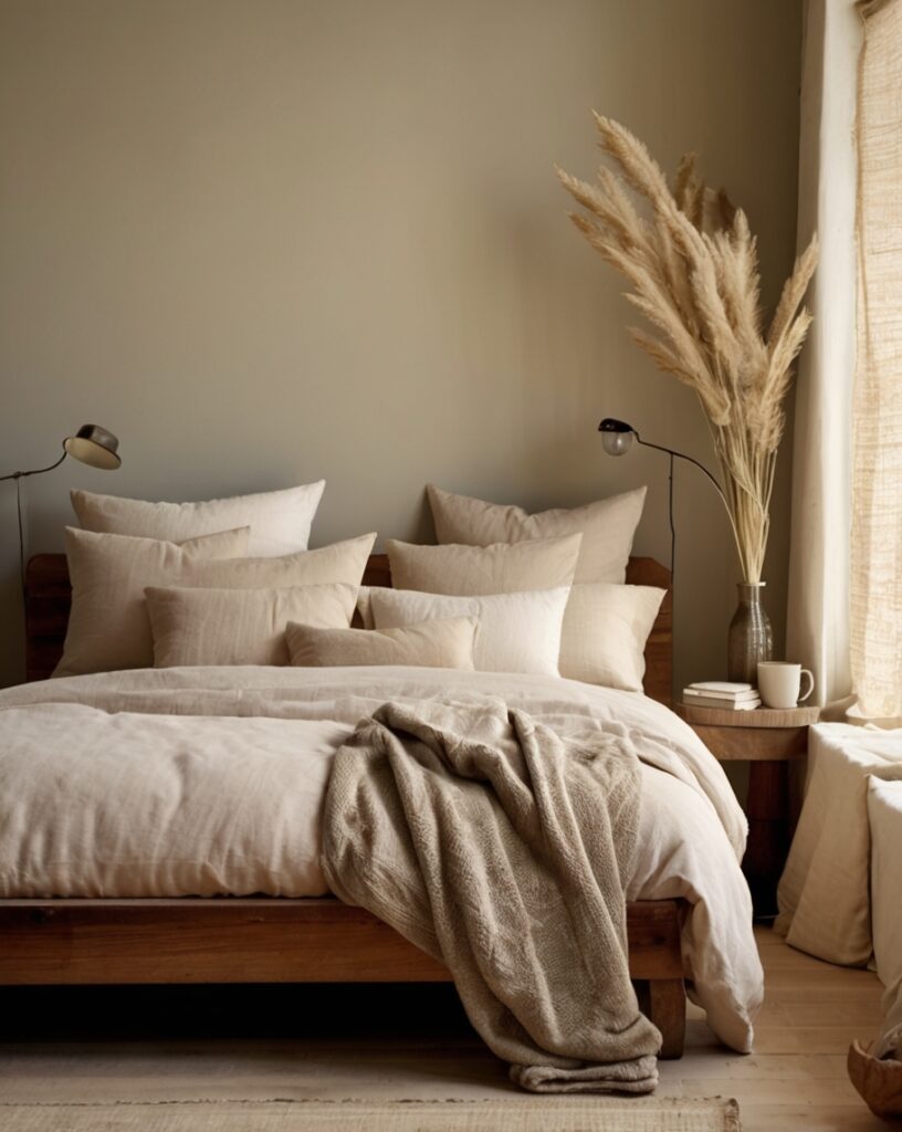 linen Bedding in Muted Clay and Cream (2)