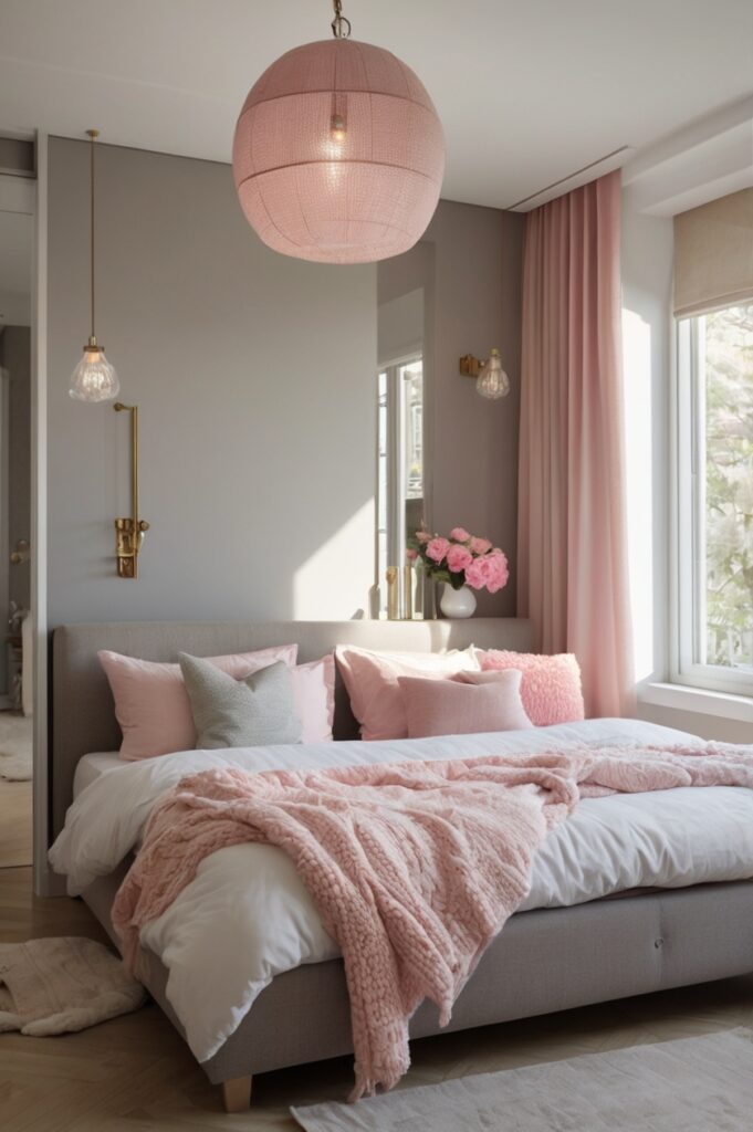 Candy Pink Accents + Greige Walls