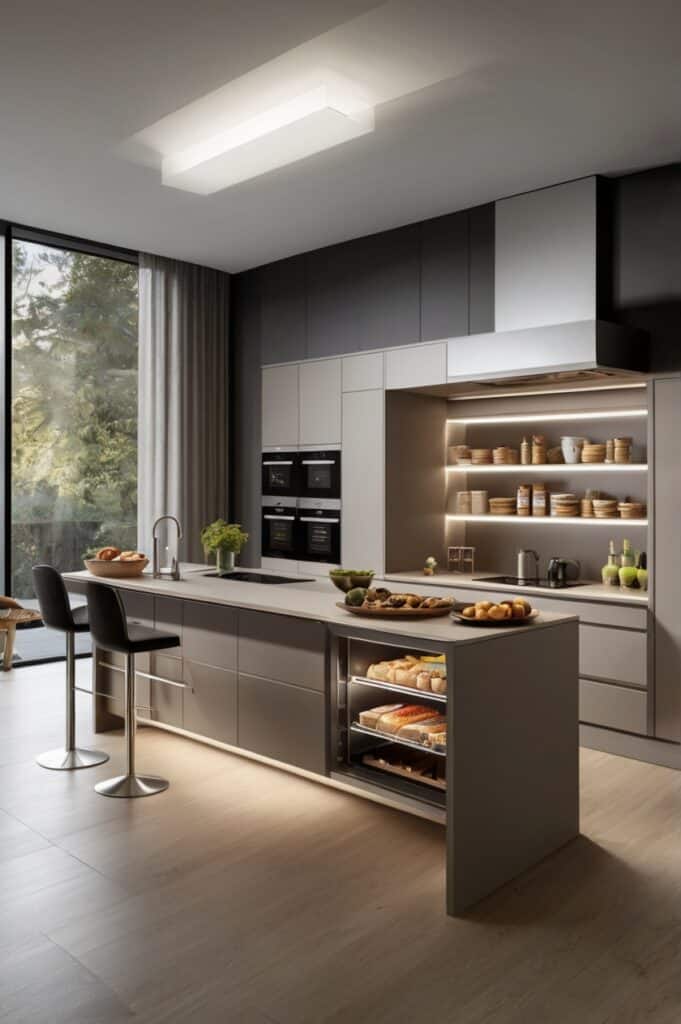 Ceiling-Hung Drop-Down Pantry