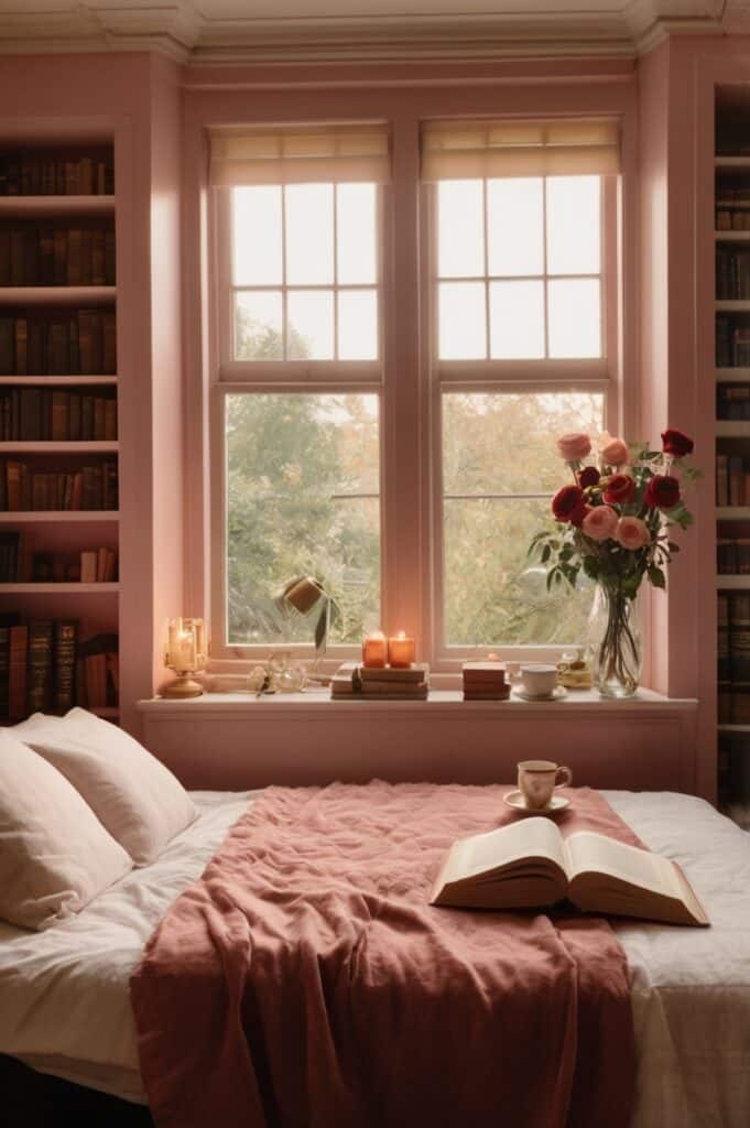 Color-Coordinated Bookstack Decor