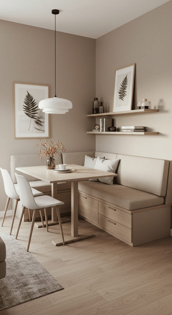 Corner Banquette Seating to Save Space