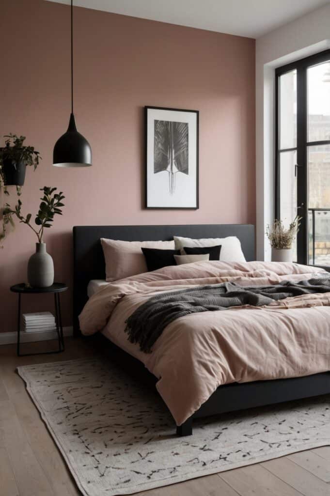 Dusty Rose Walls + Matte Black Accents