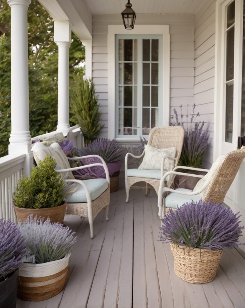 Faux Lavender Bushes