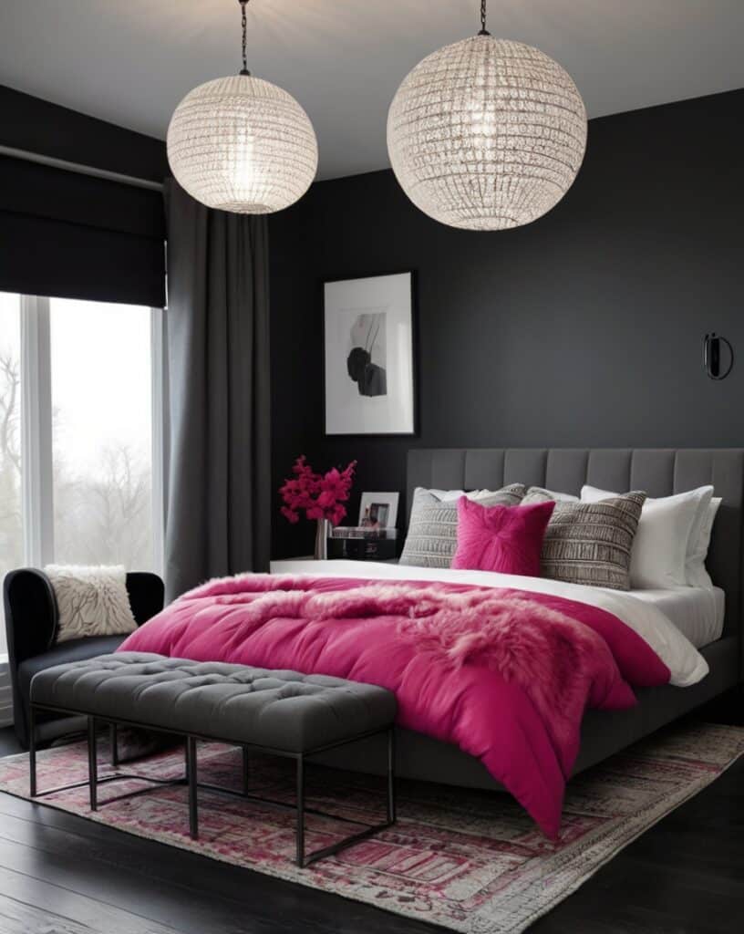 Fuchsia Pops & Cool Graphite