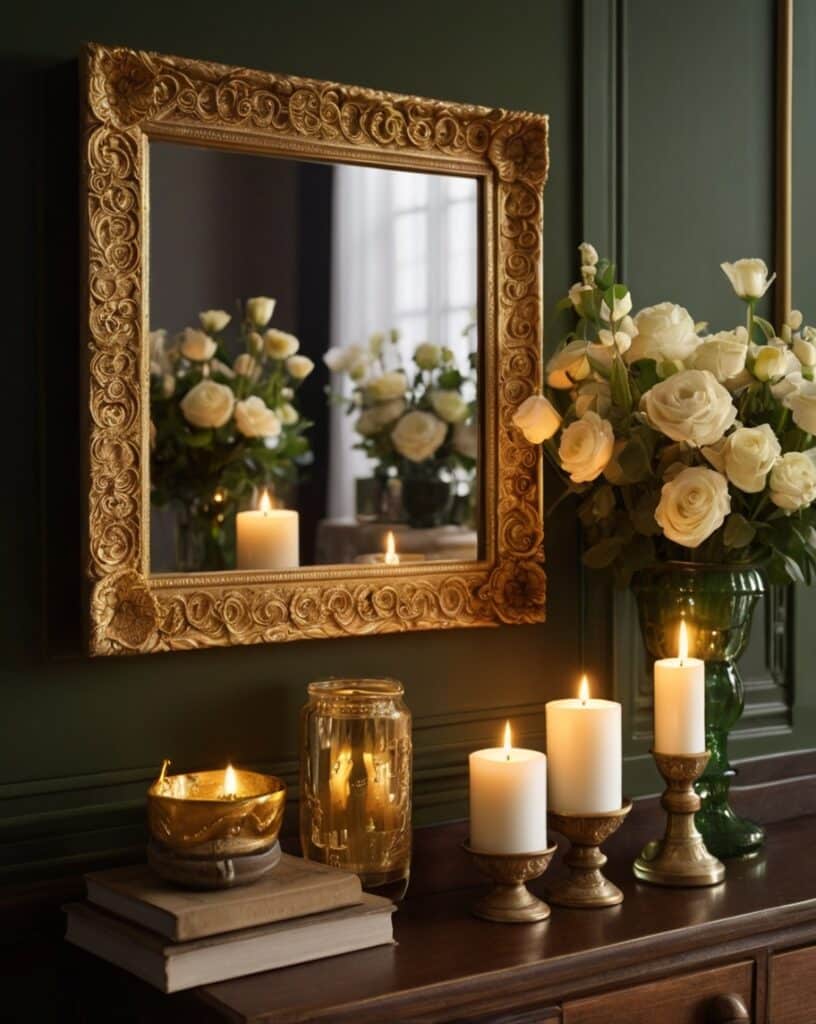 Gold Mirror with Celtic Script
