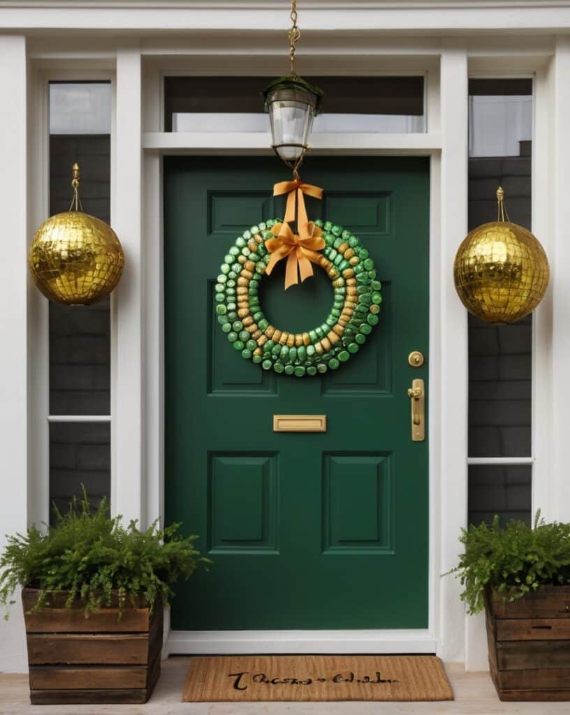 Hang a Wreath Made of Beer Caps and Clovers