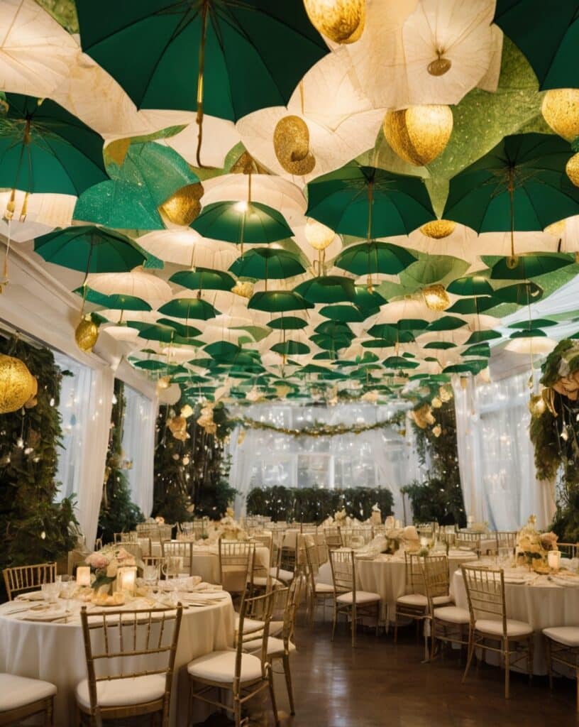 Hanging Green Umbrella Canopy