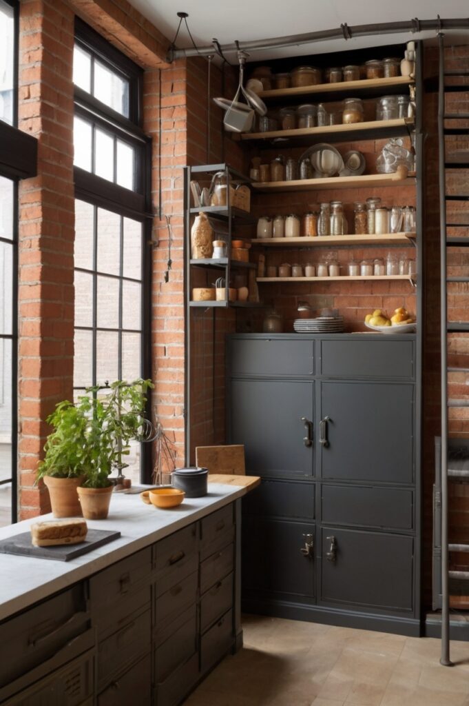 Hidden Pantry Ladder Shelf