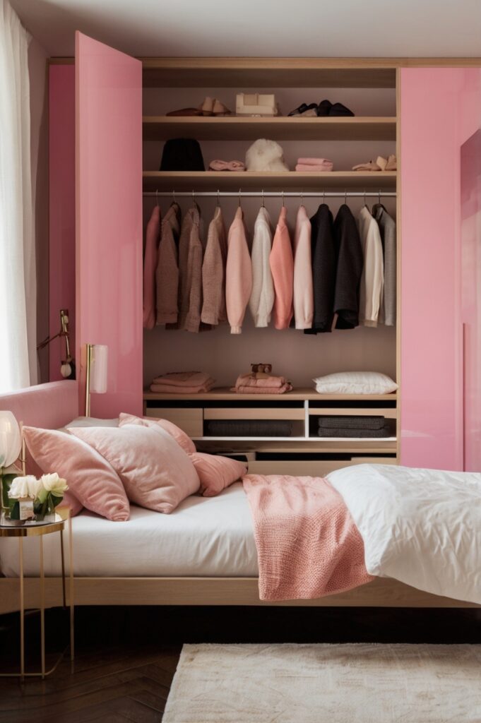 High-Gloss Bubblegum Pink Closet Doors