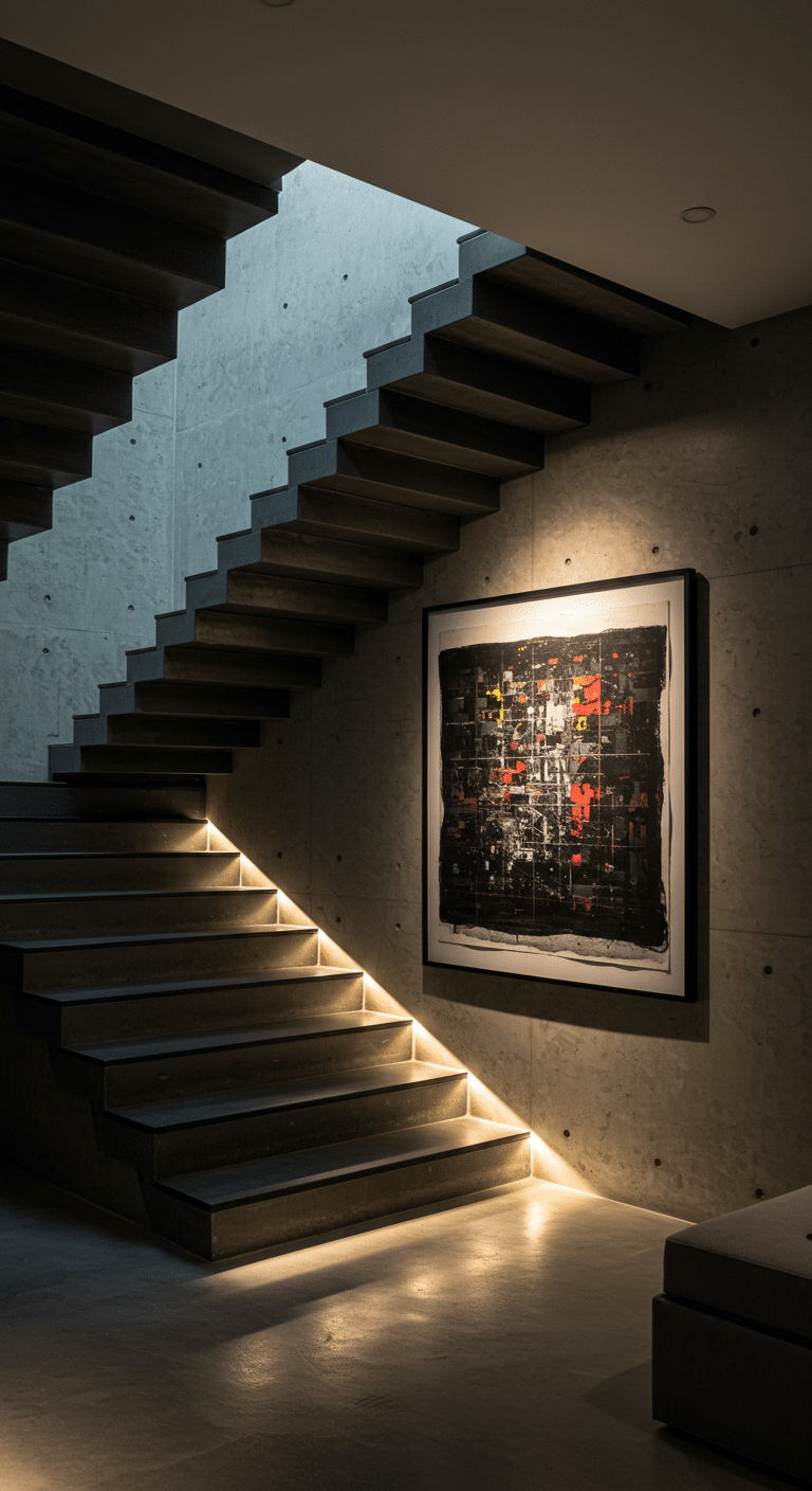 Floating Art Display with LED Drama