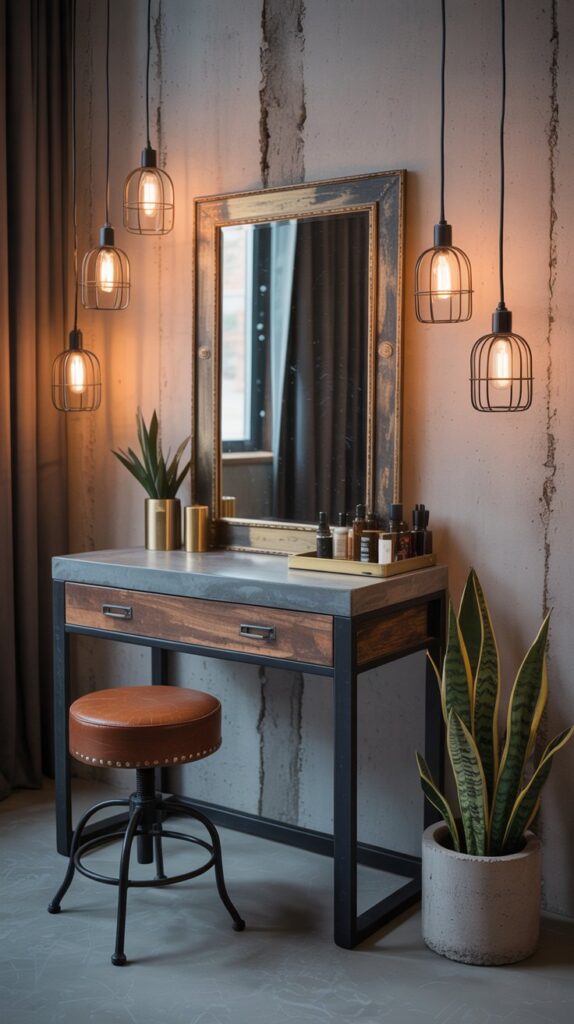 idustrial Elegance in Charcoal and Brass