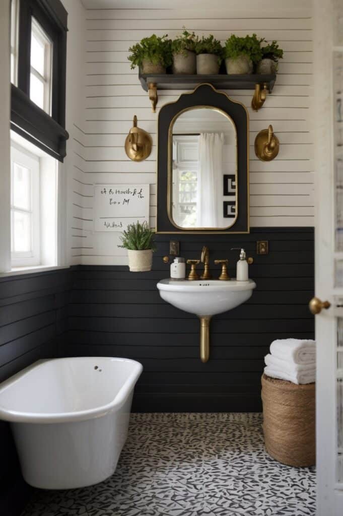 Chalkboard Bottom with Chalky White Above