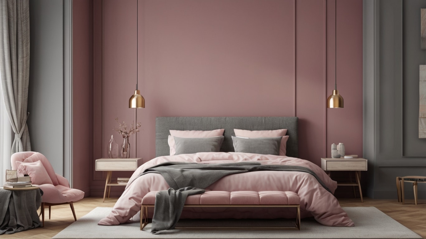 Dreamy Pink and Grey Bedroom