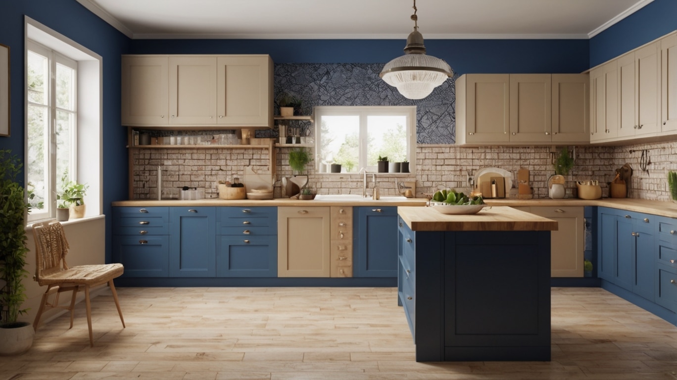 Blue and Beige Kitchen Ideas