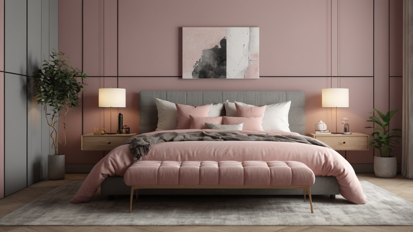 Pink and Grey Bedroom Color Schemes