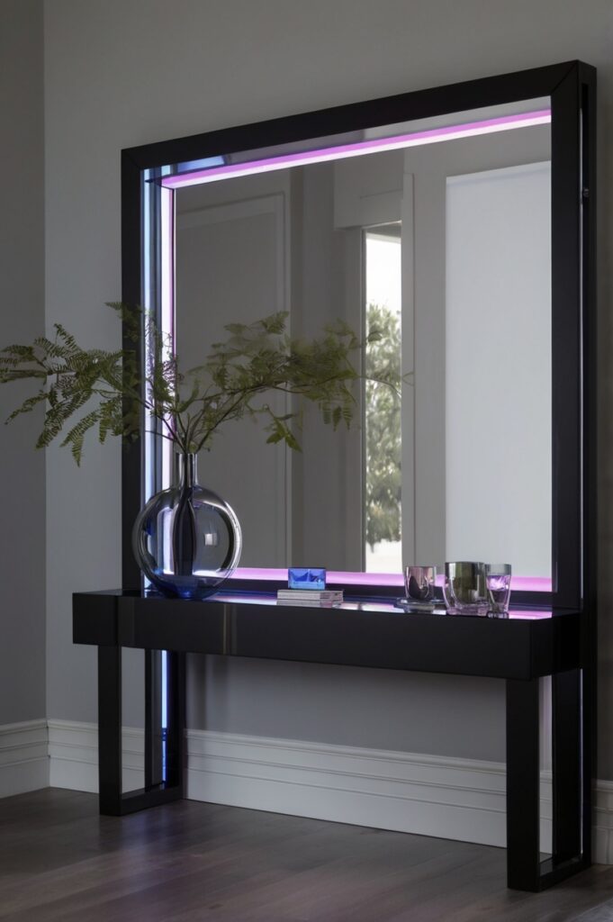 LED Infinity Console with Holographic Mirror