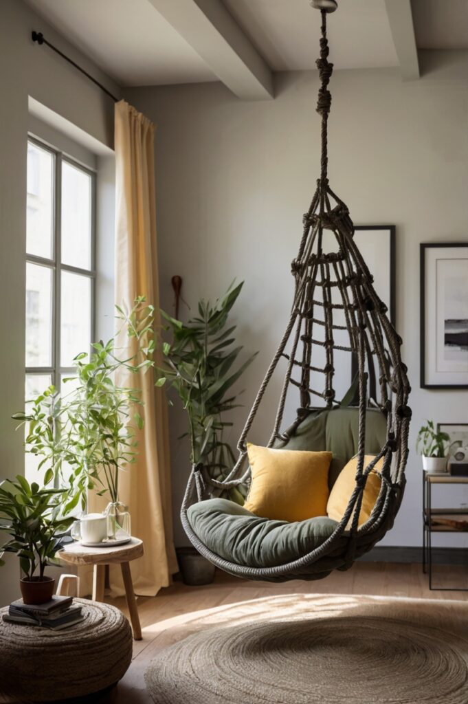 Add an Indoor Hammock or Hanging Daybed