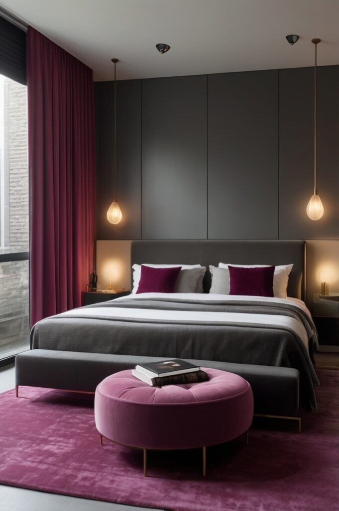 Magenta Hints + Greystone Floors