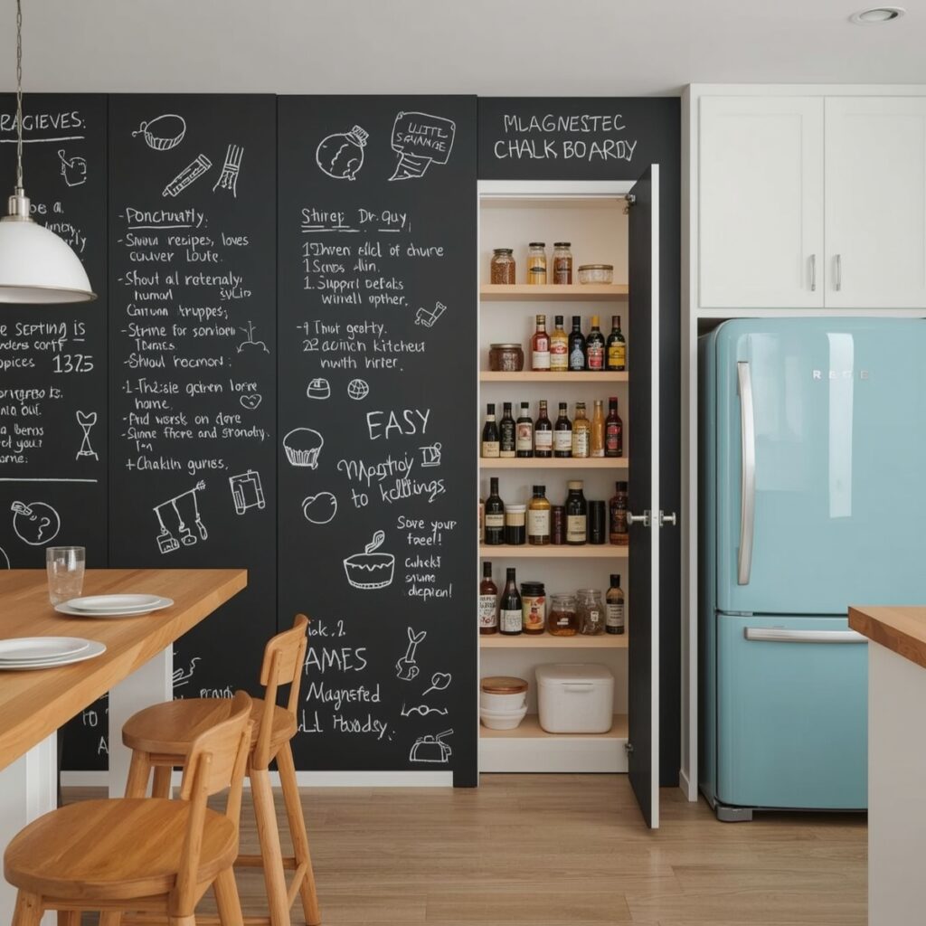 Magnetic Chalkboard Pantry Panels