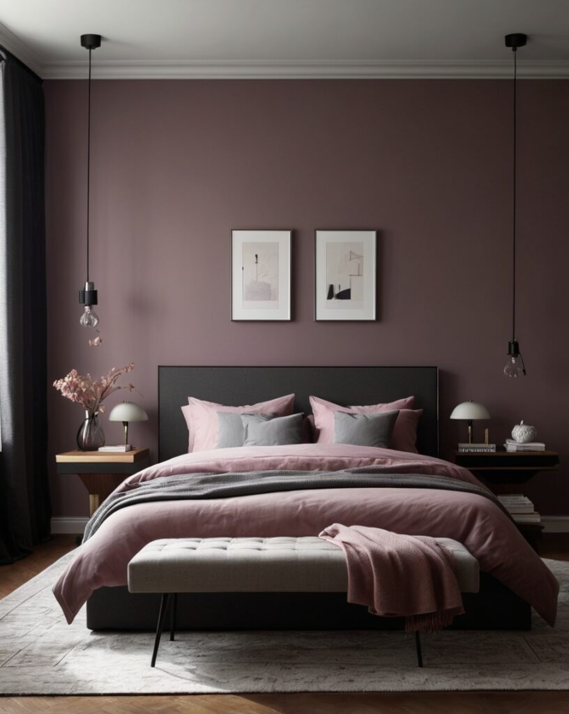 Mauve Pink & Slate Grey