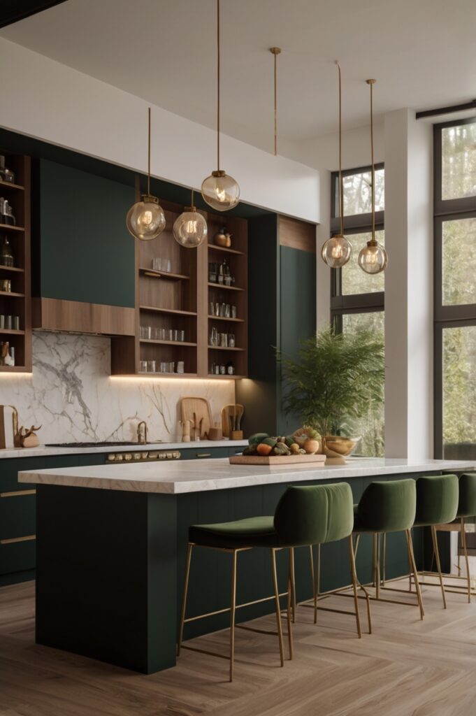 Midnight Green & Soft Walnut