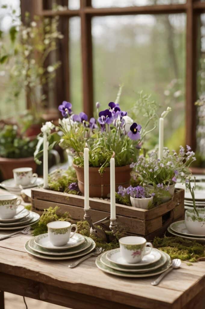Mini Garden Centerpieces in Tea Cups