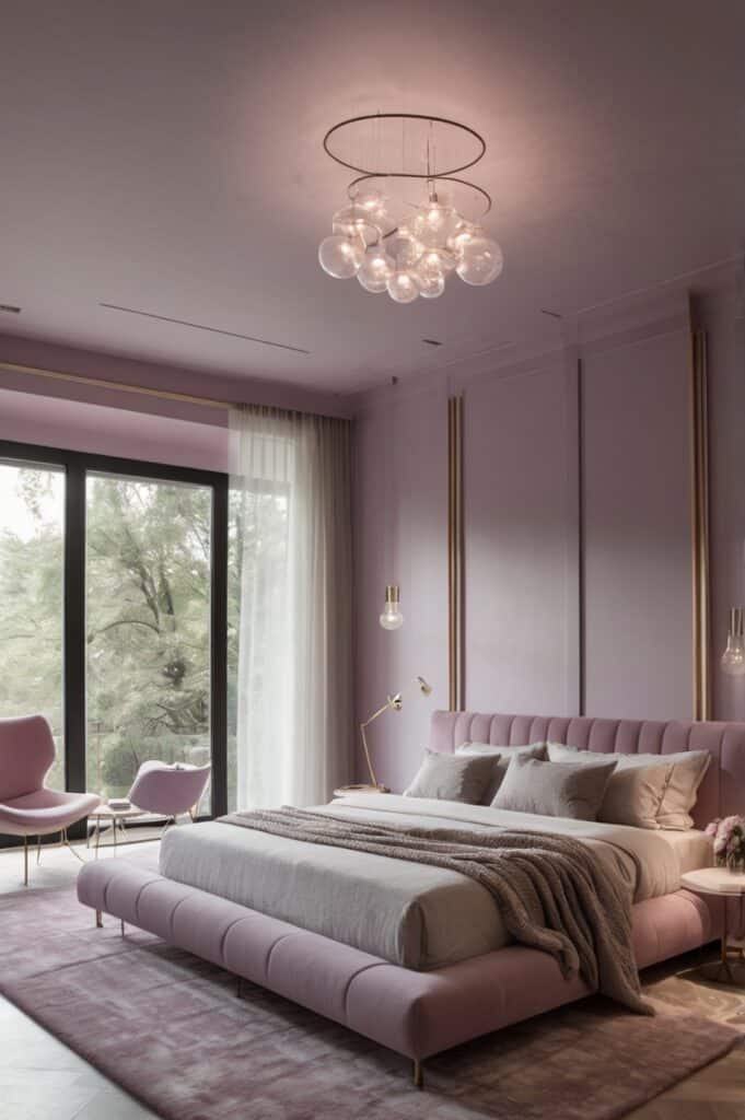 Orchid Pink Ceilings + Cloud Grey Walls