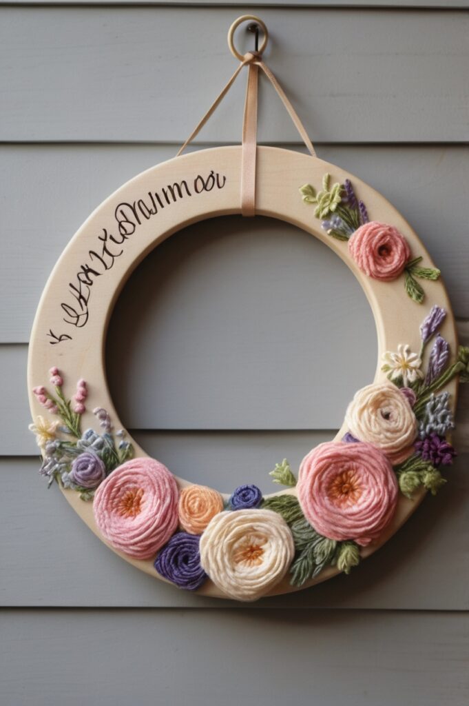 Painted Floral Hoop Sign