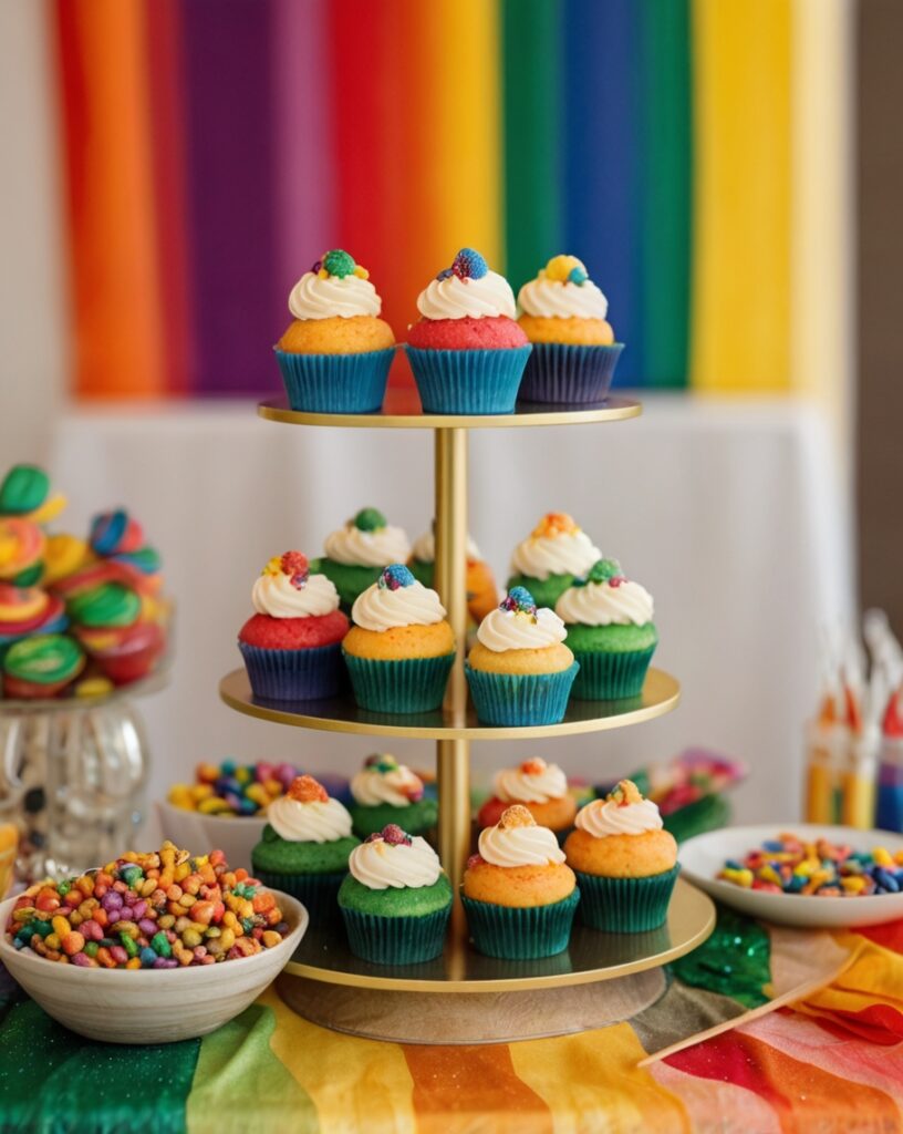 Rainbow Cupcake Display
