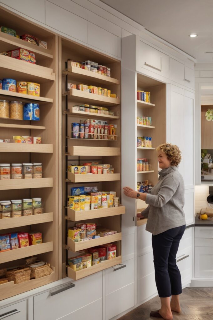 Rolling Pantry Behind Art Frame