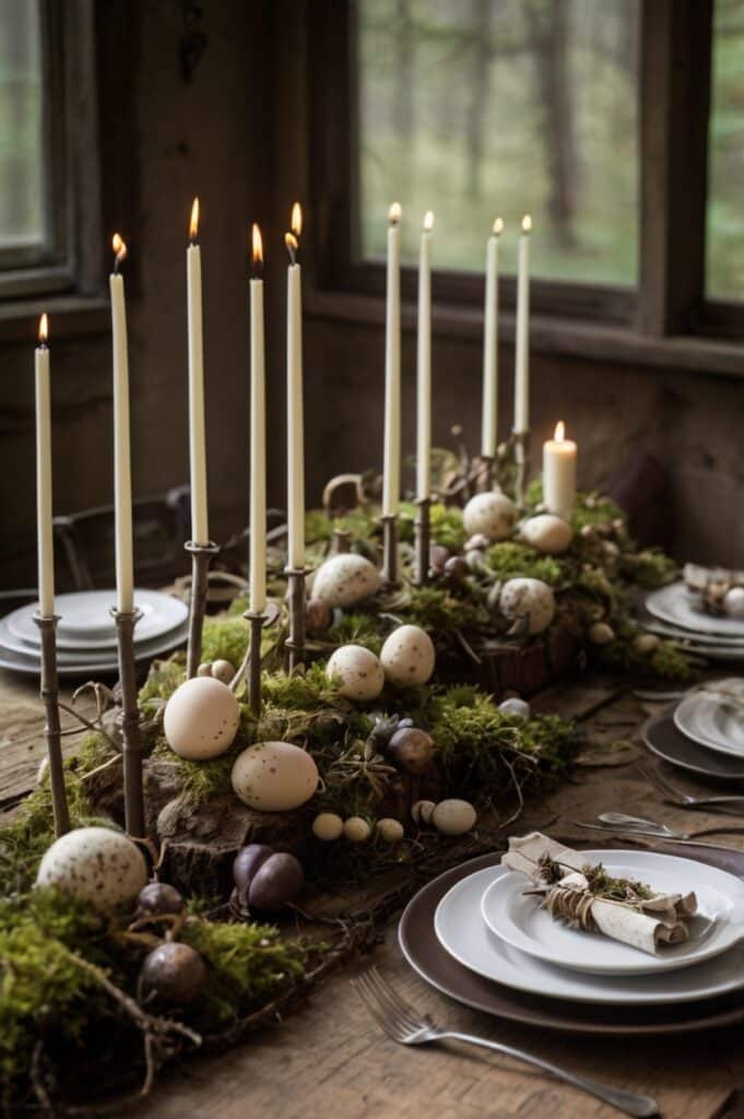 Rustic Woodland Table with Antlers