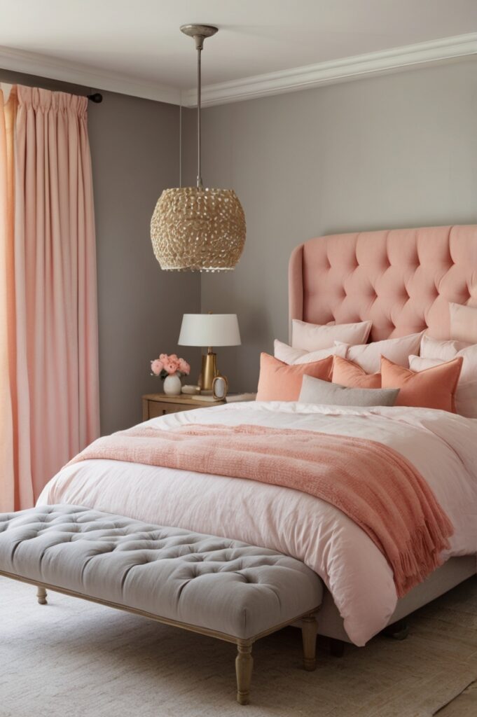 Soft Coral Pink + Dove Grey Upholstery