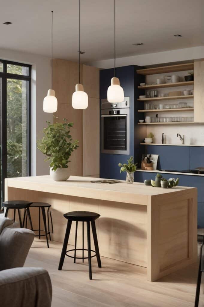 Steel Blue & Natural Birch