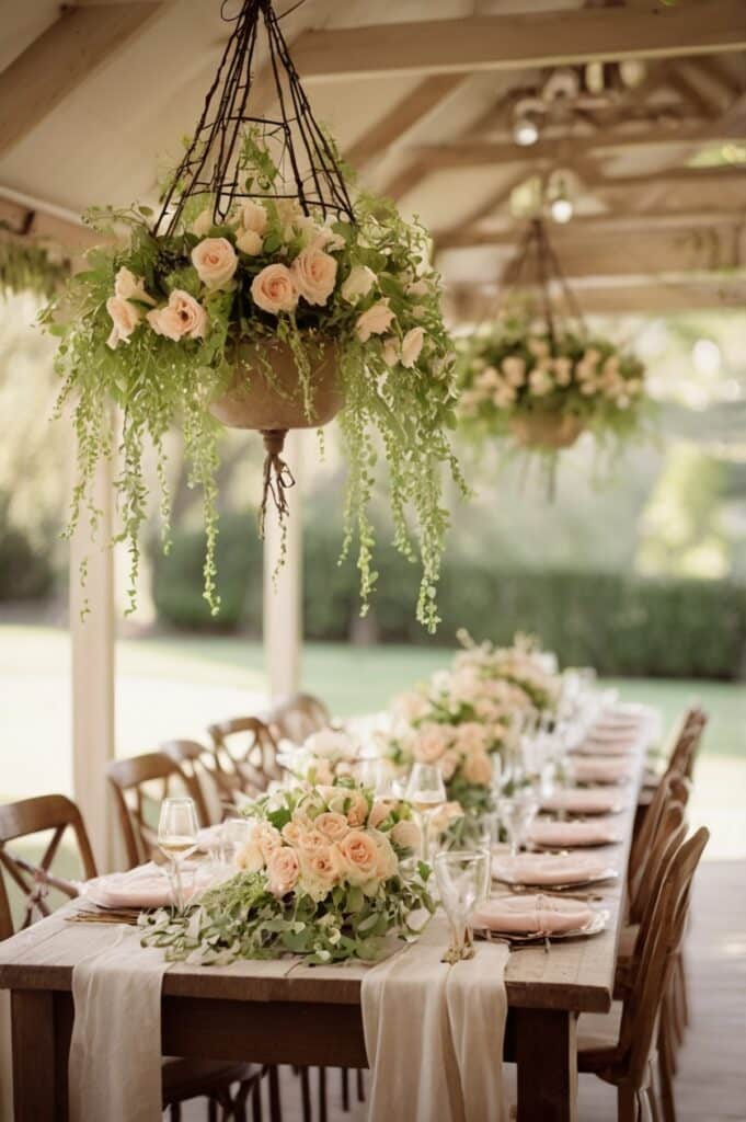 Tiny Hanging Vases from a Table Arbor