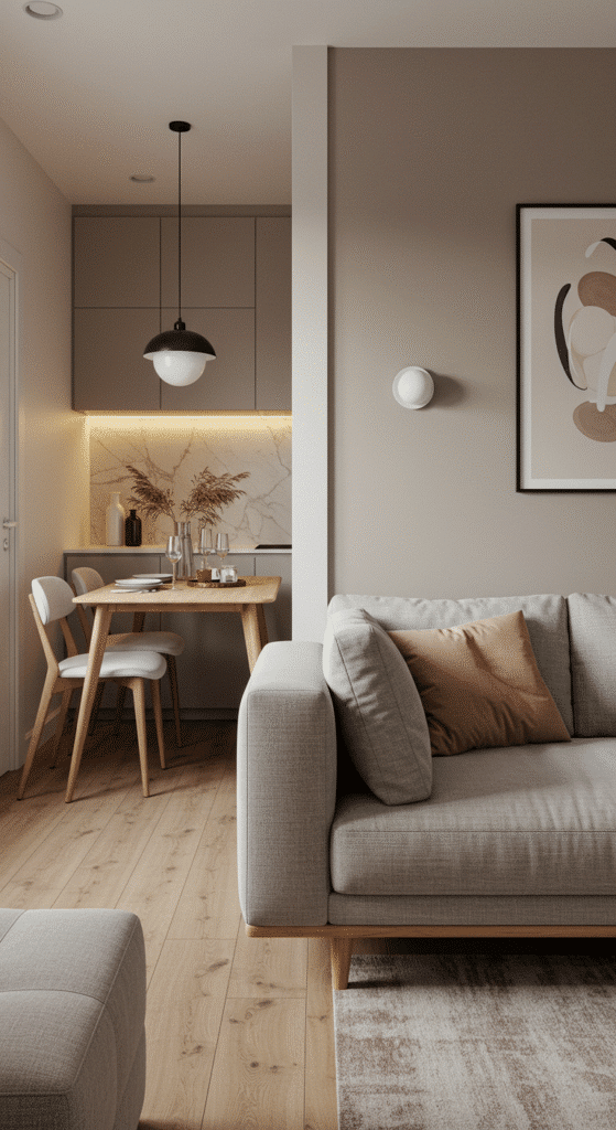 Use a Slim Sofa as a Room Divider