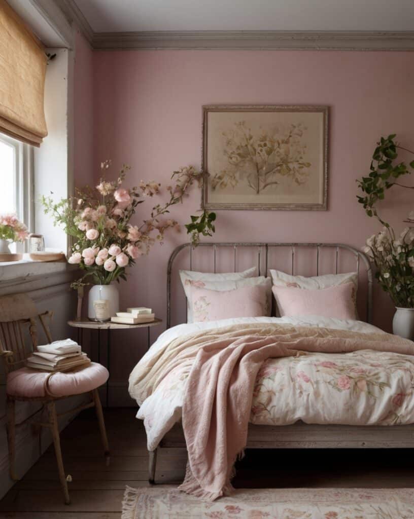 Vintage Pink & Weathered Grey Wood